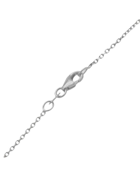 Ruby and Diamond Swinging Drop Necklace in White Gold